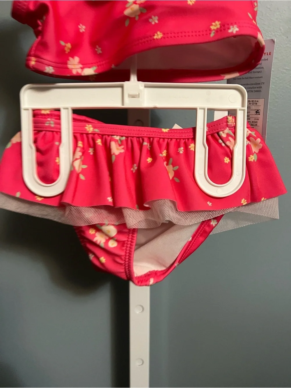 Cat & Jack Pink Floral Ruffle Two-Piece Swim Set NWT